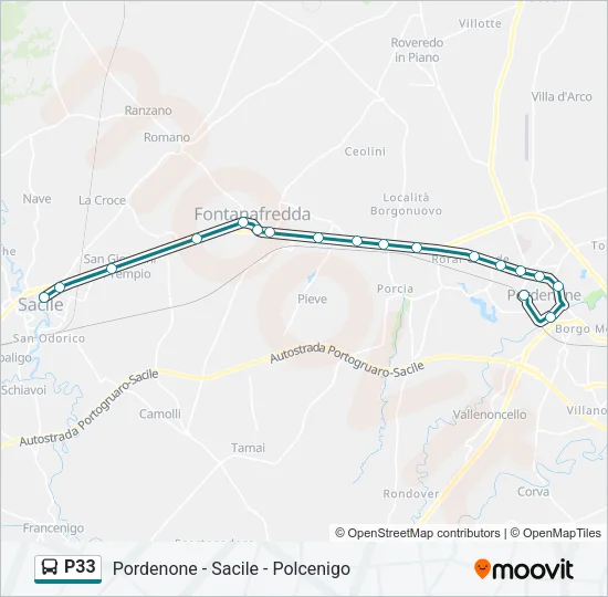P33 Bus Line Map