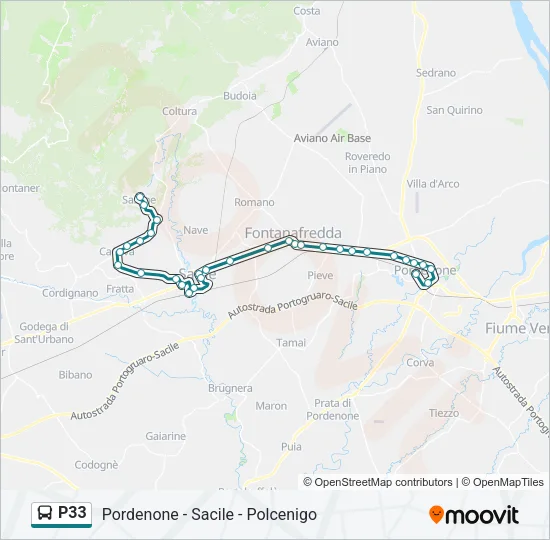P33 Bus Line Map