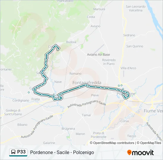 P33 Bus Line Map
