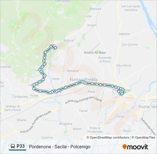 P33 Bus Line Map