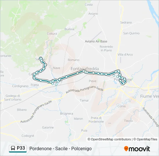P33 Bus Line Map