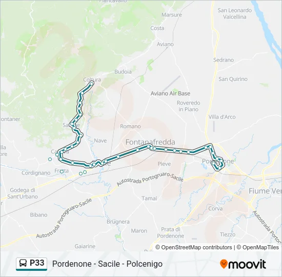 P33 Bus Line Map
