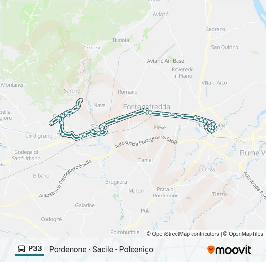 P33 Bus Line Map