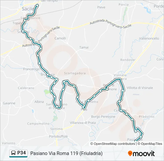 P34 Bus Line Map