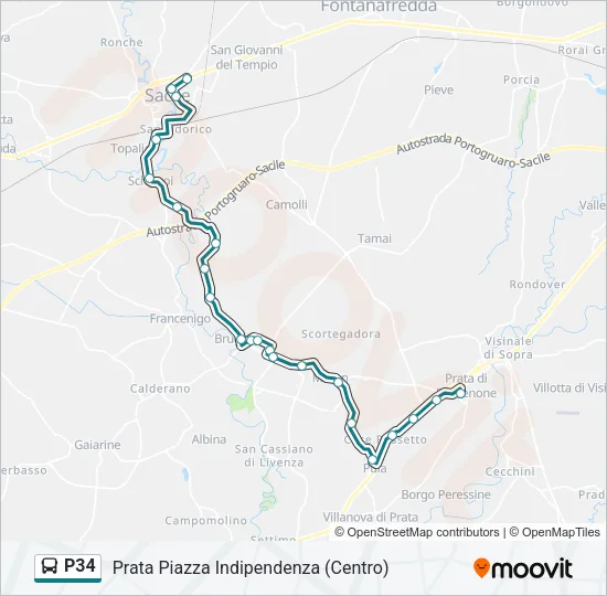 P34 Bus Line Map