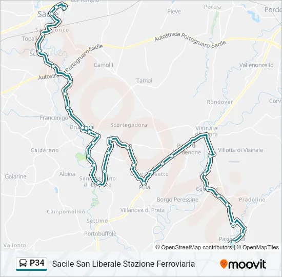 P34 Bus Line Map