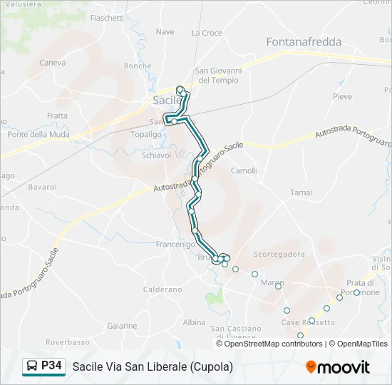 P34 Bus Line Map