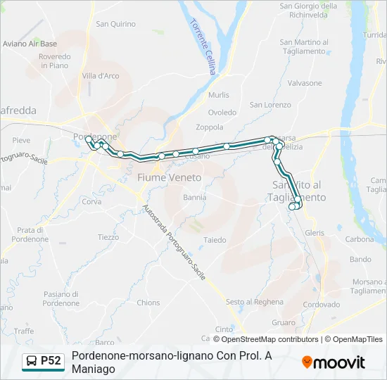 P52 Bus Line Map