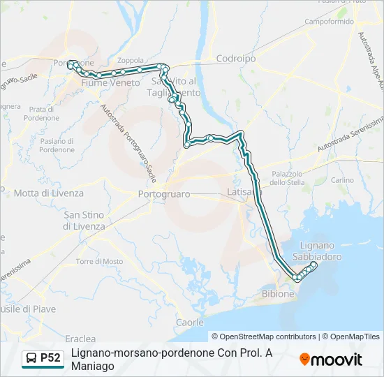 P52 Bus Line Map