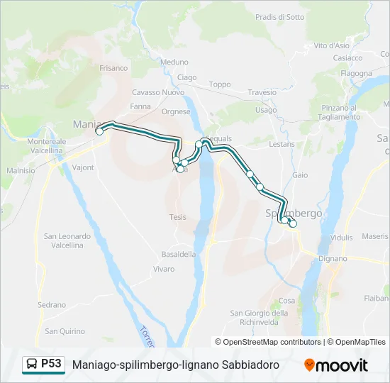 P53 Bus Line Map