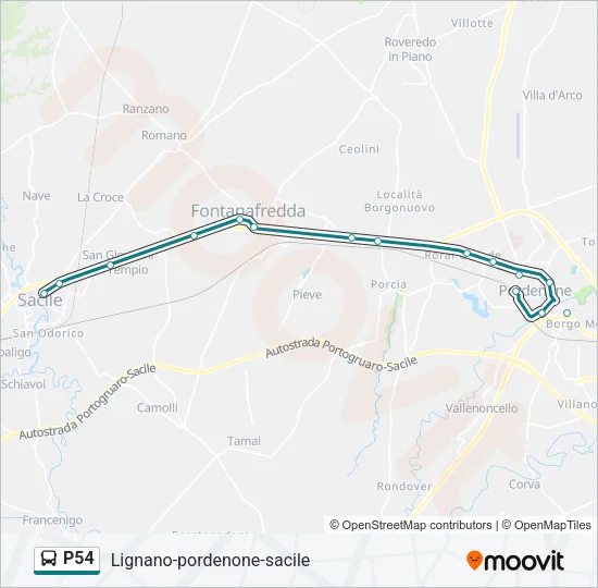 P54 Bus Line Map
