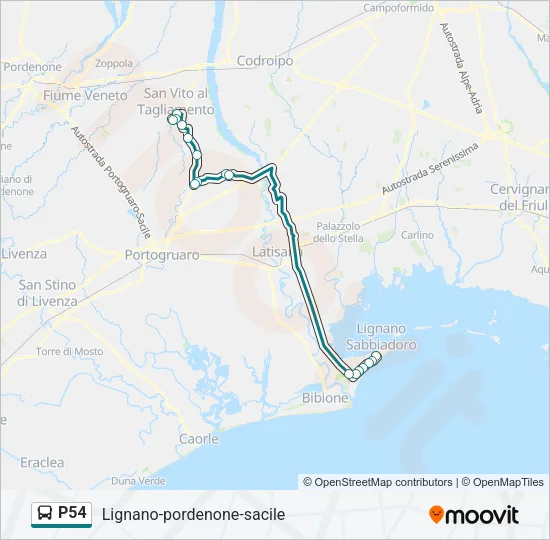 P54 Bus Line Map
