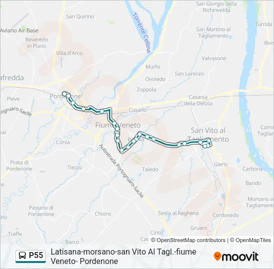 P55 Bus Line Map