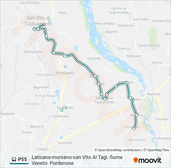 P55 Bus Line Map