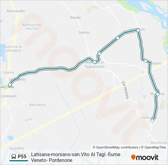 P55 Bus Line Map
