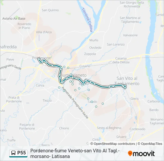 P55 Bus Line Map