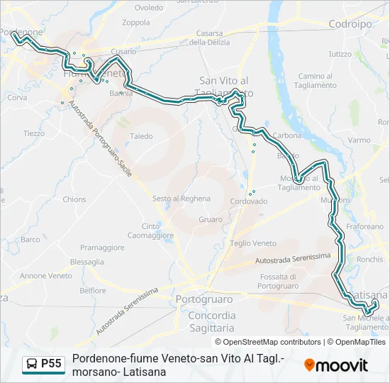 P55 Bus Line Map