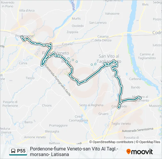 P55 Bus Line Map