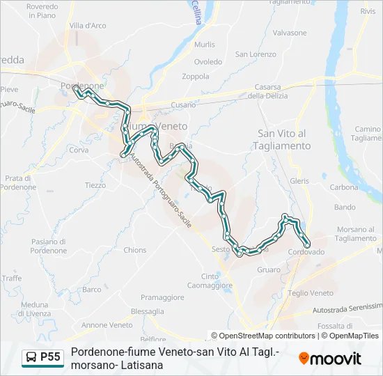 P55 Bus Line Map