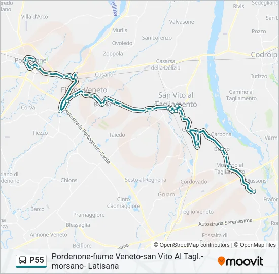 P55 Bus Line Map
