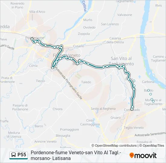 P55 Bus Line Map