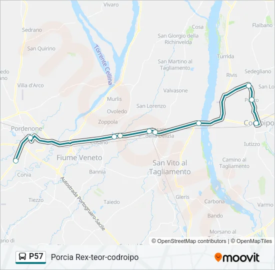 P57 Bus Line Map