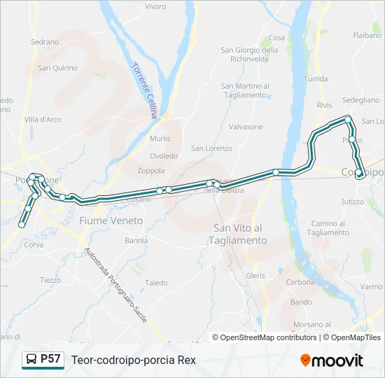 P57 Bus Line Map