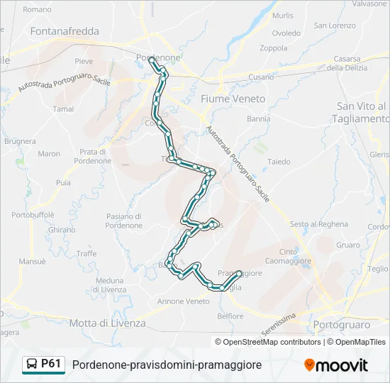 P61 Bus Line Map