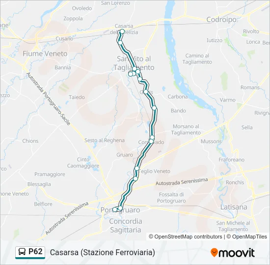 P62 Bus Line Map