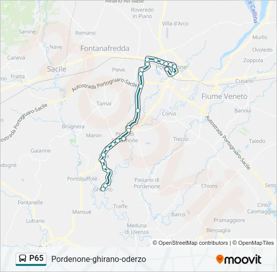 P65 Bus Line Map