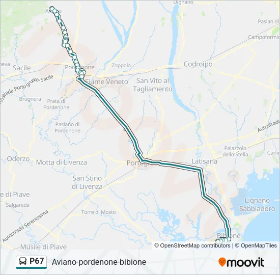 P67 Bus Line Map