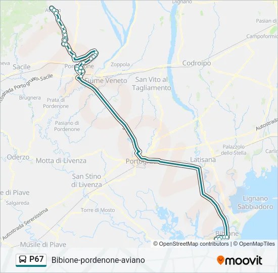 P67 Bus Line Map