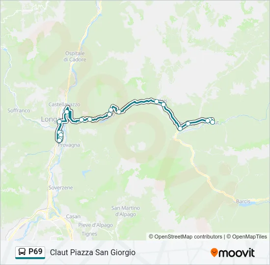P69 Bus Line Map