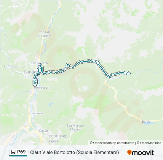 P69 Bus Line Map