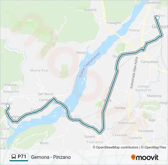 P71 Bus Line Map