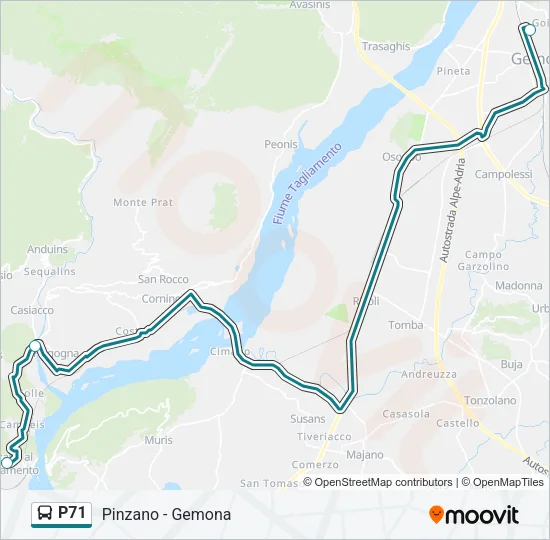 P71 Bus Line Map