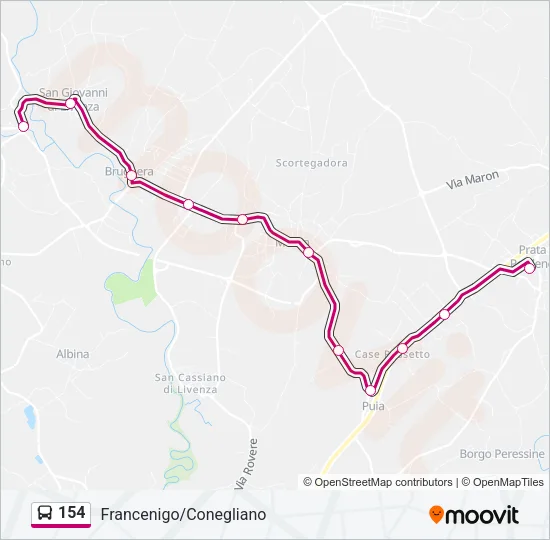 154 Bus Line Map