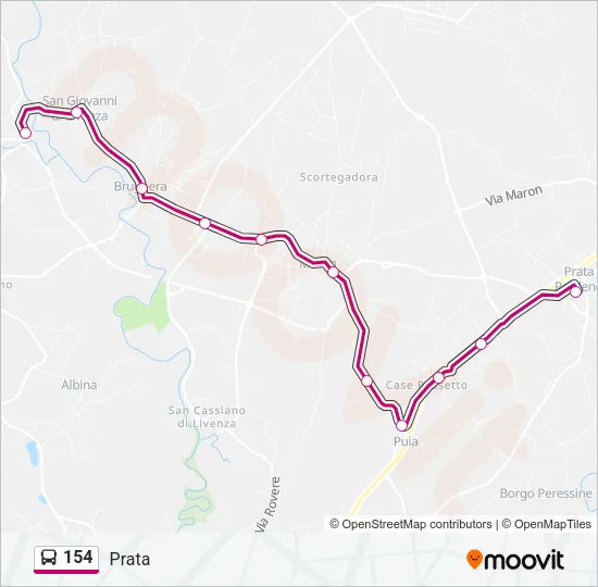 154 Bus Line Map