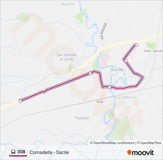 308 Bus Line Map