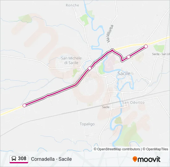 308 Bus Line Map