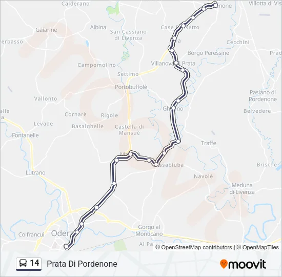 14 Bus Line Map