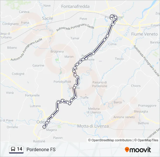 14 Bus Line Map