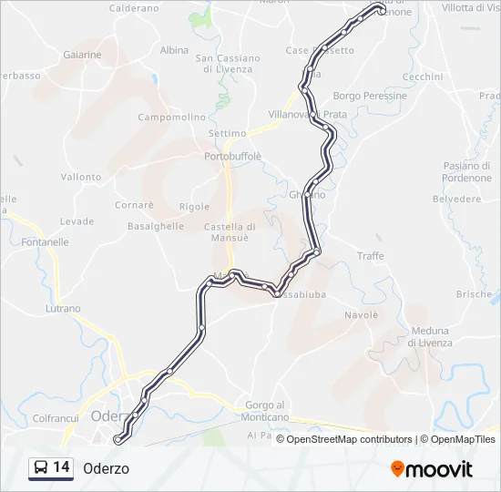 14 Bus Line Map