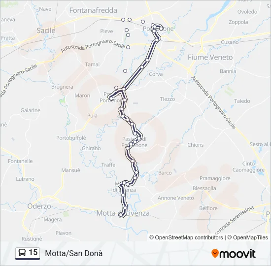 15 Bus Line Map