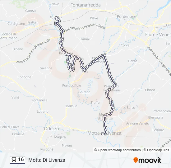 16 Bus Line Map