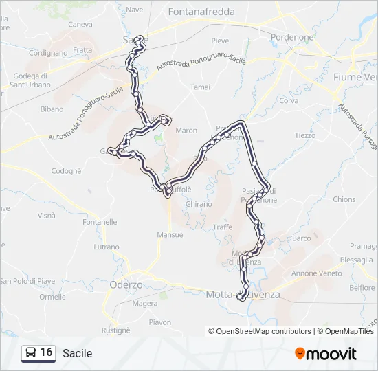 16 Bus Line Map