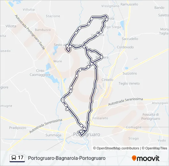 17 Bus Line Map