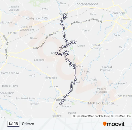 18 Bus Line Map