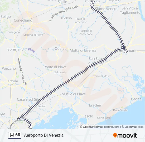 68 Bus Line Map