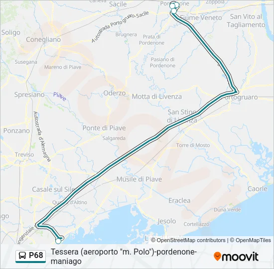 P68 Bus Line Map